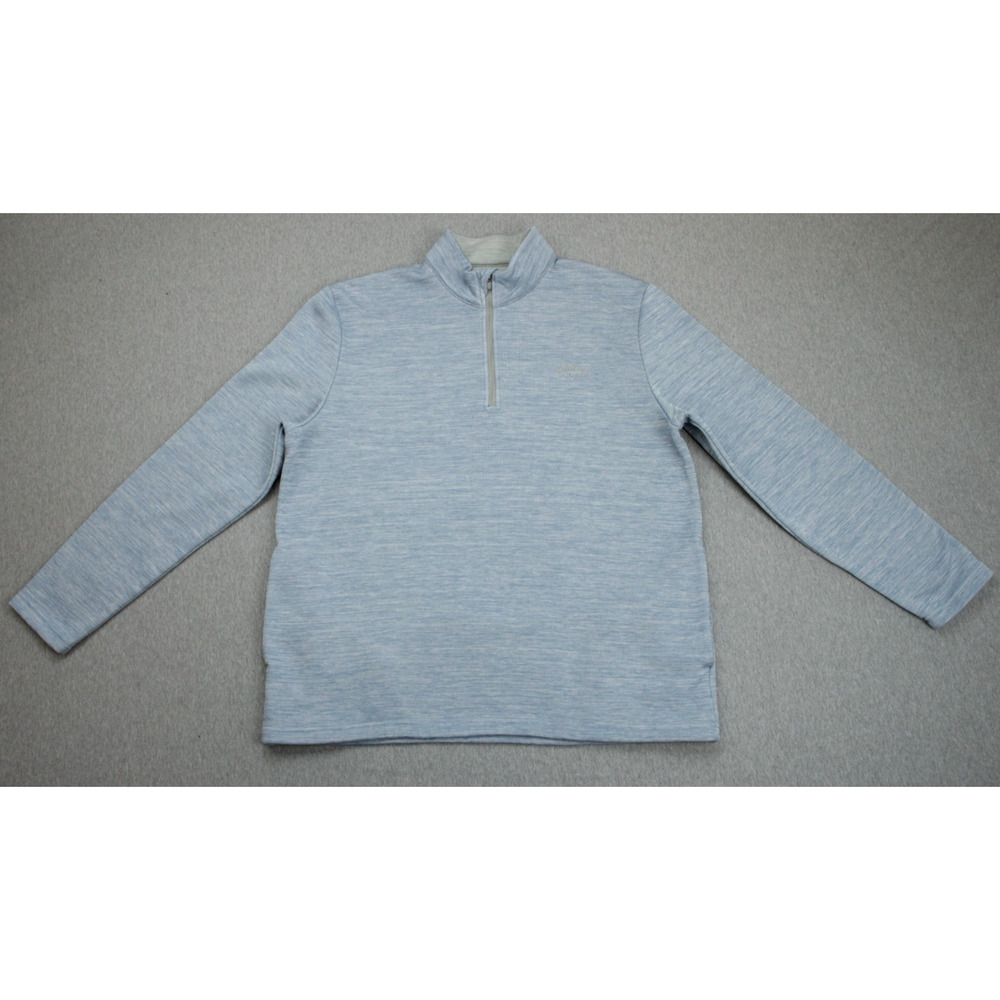 Callaway Sweater Mens‎ XL Blue 1/4 Zip Mock Neck Long Sleeve Performance Golf